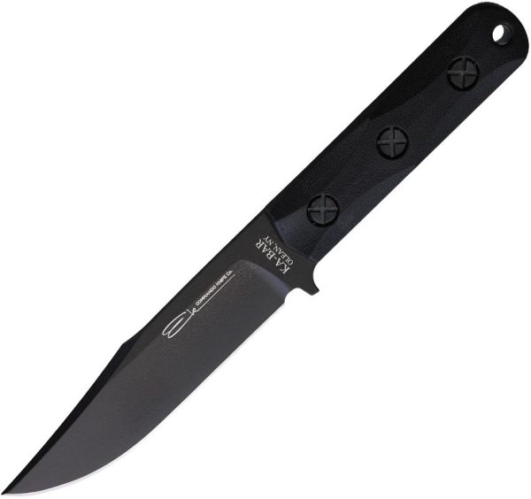 Ek Short Clip Point Fixed Blade Knife 1095 Carbon Steel Black