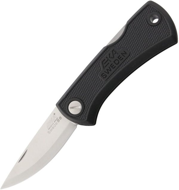 EKA Swede 88 Lockback Black Rubber Stainless Knife