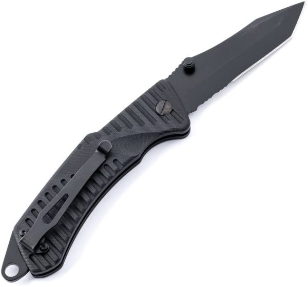 EKA Swede T9 Button Lock Folding Knife Black Sandvik 12C27