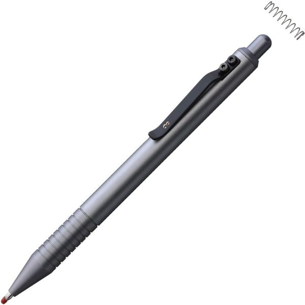EM002EMGPM.jpg Everyman Grafton Gunmetal Tactical Pen Aluminum EDC Click Top