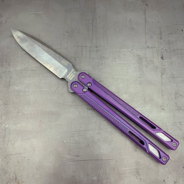 EOS Serpent Butterfly Knife Purple Titanium CTS-XHP Folding