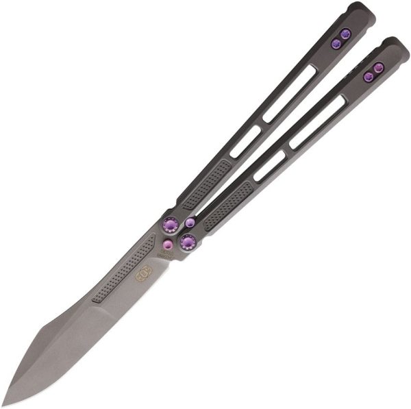 EOS Trident Sasha Purple Folding Knife CPM S30V Titanium