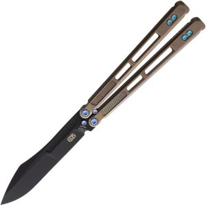EOS Trident Bronze Blue Folding Knife CPM S30V Titanium
