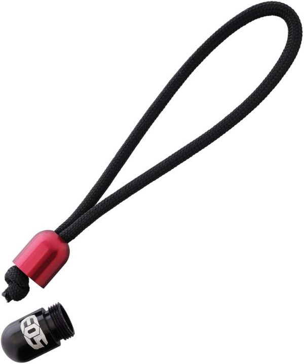 EOS Pill Bead Lanyard - Black/Red Aluminum