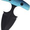 EOS Aztec Push Dagger Black Titanium Blade Blue Handle Fixed