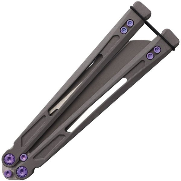EOS Gremlin Balisong Sasha S35VN Titanium Folding Knife Purple