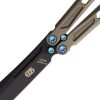 EOS Gremlin Balisong Folding Knife S35VN Bronze Titanium Blue