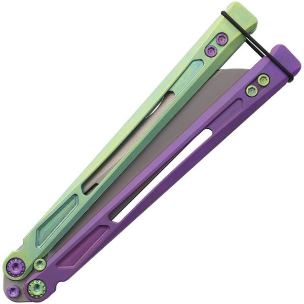EOS153_add_01.jpg EOS Gremlin Balisong Folding Knife S35VN Green Purple Titanium