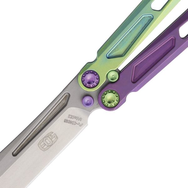 EOS153_add_02.jpg EOS Gremlin Balisong Folding Knife S35VN Green Purple Titanium