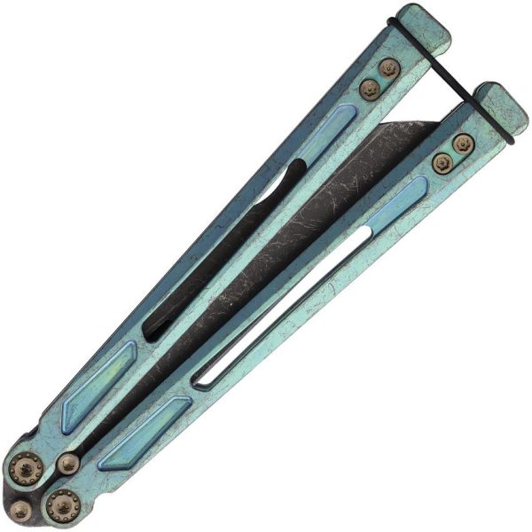 EOS Gremlin Balisong S35VN Green Titanium Folding Knife