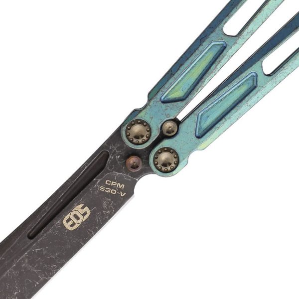 EOS Gremlin Balisong S35VN Green Titanium Folding Knife