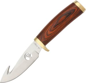Elk Ridge Guthook Hunter 4.13" Fixed Blade Knife Brown Wood