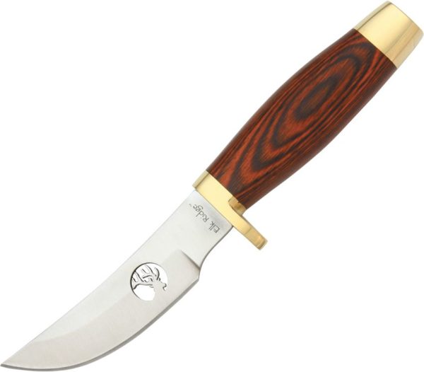 Elk Ridge Small Hunter - Mirror Stainless Brown Wood Brass Guard