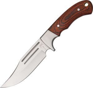 Elk Ridge Hunter 9.25" Fixed Blade Knife Brown Wood Handle