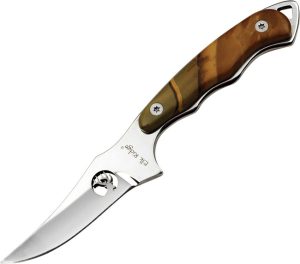Elk Ridge Upswept Hunter - Camo Pakkawood 440 Stainless