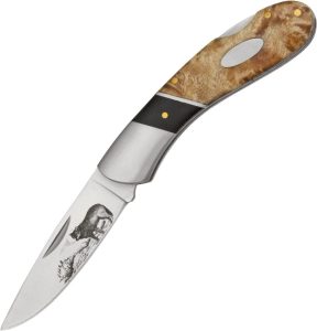 Elk Ridge Wolf Lockback Folding Knife - Etched Blade