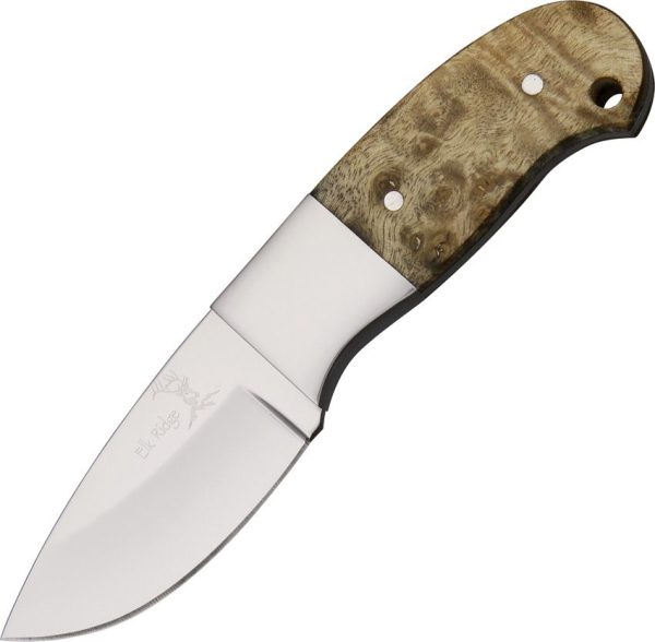Elk Ridge Mini Hunter 440 Stainless Burl Wood