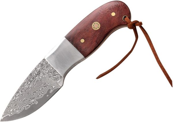 ER111RDM.jpg Elk Ridge Fixed Blade Damascus Steel Rosewood Handle Knife