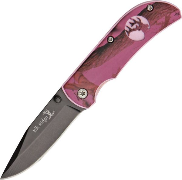 Elk Ridge Linerlock Pink Camo 440 Stainless