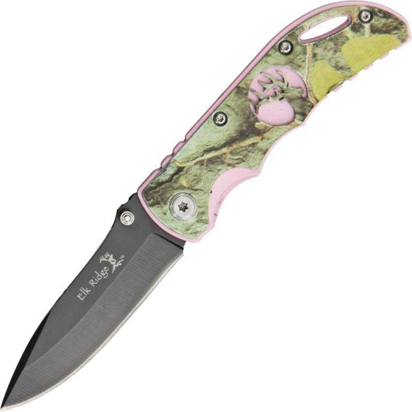 Elk Ridge Linerlock Green Camo Folding Knife