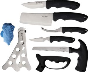 Elk Ridge Nine Piece Big Game Kit 440 Stainless Fixed Blade