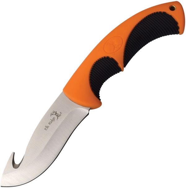 Elk Ridge Guthook Fixed Blade - 4 inch 3Cr13 Orange Handle