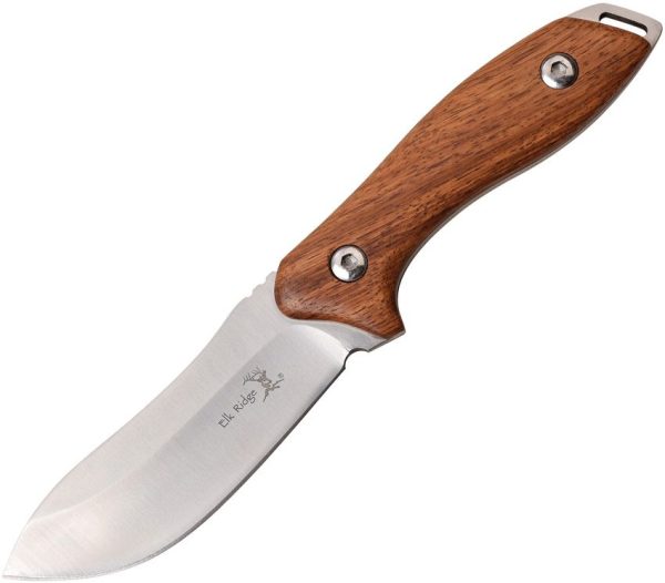 ER20003RW.jpg Elk Ridge Fixed Blade Knife 4" Satin Stainless Zebra Wood Handle