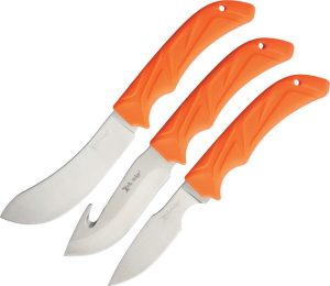 Elk Ridge 3-Piece Fixed Blade Set - 3Cr13 Orange Handle