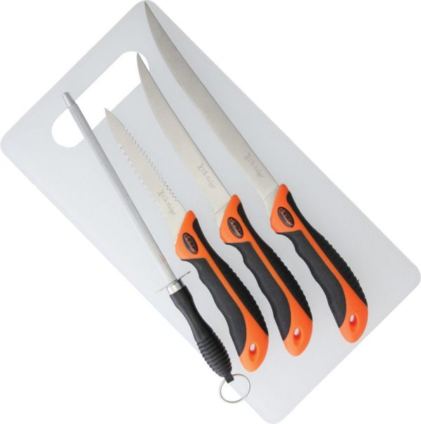 ER20013SET.jpg Elk Ridge Fillet Knife Set Orange Nylon 5-Piece