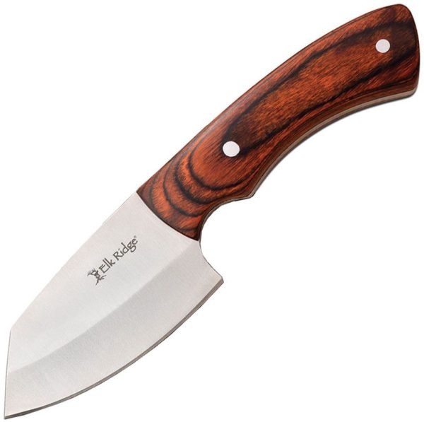Elk Ridge Fixed Blade Knife - Brown Pakkawood 3.25in