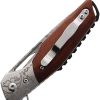 Elk Ridge Linerlock Damascus Folding Knife 3.13" Brown Wood