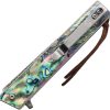 Elk Ridge Linerlock Abalone Damascus Steel Folding Knife