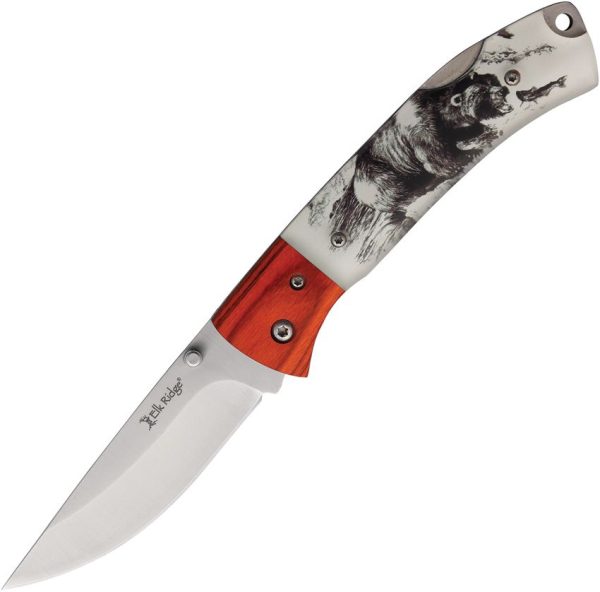 Elk Ridge Lockback Bear - Drop Point 3.25in Blade