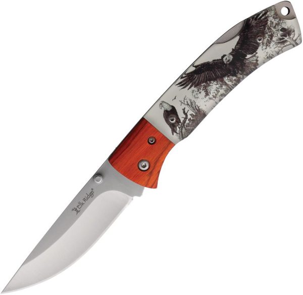 ER2012EA.jpg Elk Ridge Lockback Eagle Folding Knife - Wood Handle