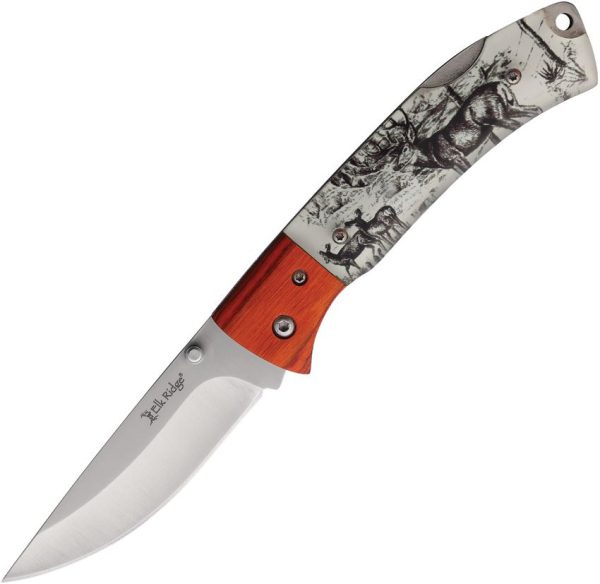 Elk Ridge Lockback Elk Folding Knife - Wood Handle