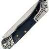 Elk Ridge Lockback Black Wood Drop Point Knife