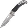 Elk Ridge Lockback Gray Tanto Blade - Wood Handle