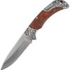 Elk Ridge Lockback Brown Wood Drop Point Knife