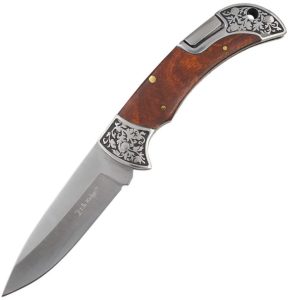 Elk Ridge Lockback Brown Wood Drop Point Knife