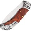 Elk Ridge Lockback Brown Wood Drop Point Knife