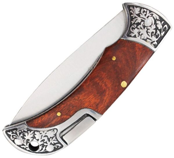 Elk Ridge Lockback Brown Wood Drop Point Knife