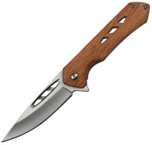 Elk Ridge Linerlock Wood Drop Point Folding Knife