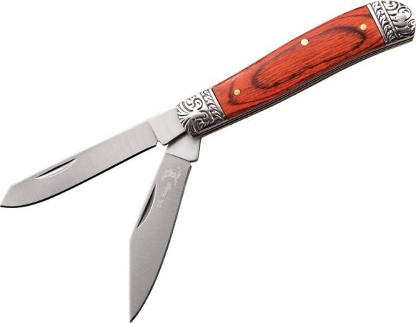 Elk Ridge ER220DB Trapper Brown Wood Folding Knife