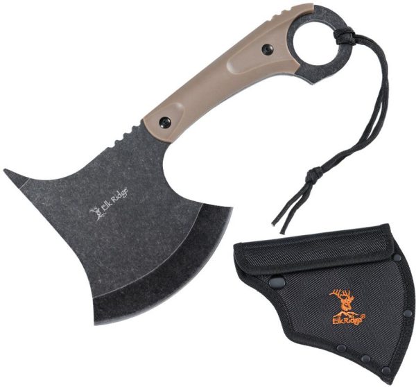 Elk Ridge Axe Brown - 10.5 inches Full Tang Stainless