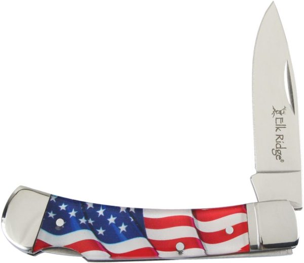 Elk Ridge Lockback American Flag - 3.75 inches