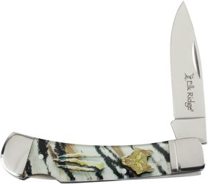 Elk Ridge Lockback Black White - 3.75 inches