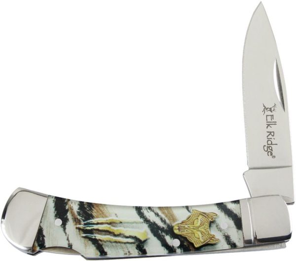 ER42451BK.jpg Elk Ridge Lockback Black White - 3.75 inches