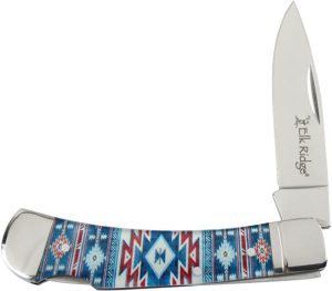 Elk Ridge Lockback Blue Southwest - 3.75 inches