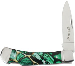 Elk Ridge Lockback Dark Green Folding Knife