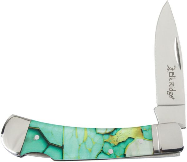 Elk Ridge Lockback Light Green Folding Knife